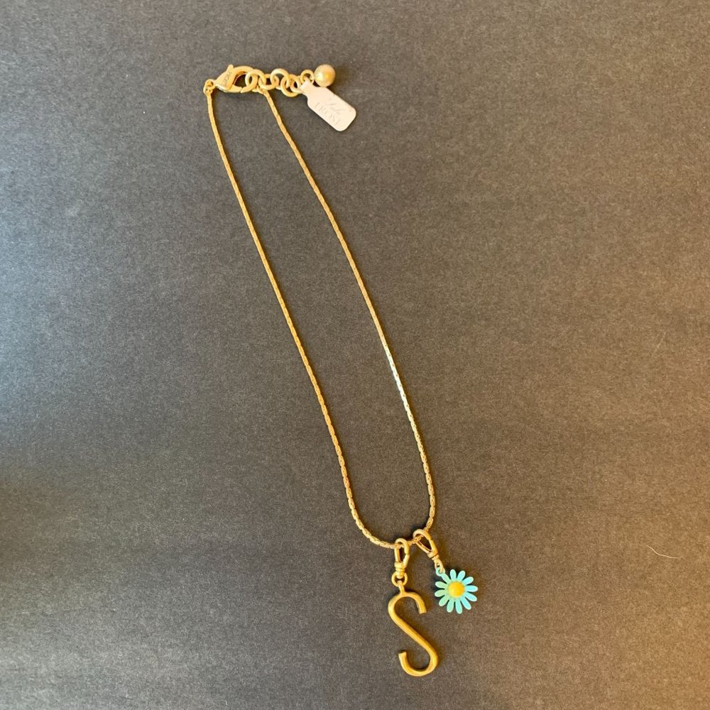 NWT Lulu Frost Plaza Bond Chain Plaza Letter S Charm Daisy Enamel Charm … - Picture 4 of 12